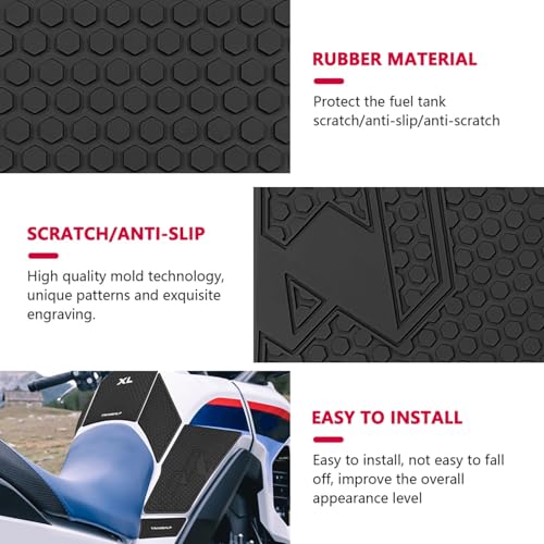 for XL750 Transalp XL-750 Transalp xl750 transalp 2026 2025 2024 2023 Tank Grip Motorcycle Fuel Tank Decals Fuel Tank Protection Pads self-Adhesive Fish Bone Stickers Rubber Fuel Tank Stickers