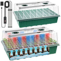 2 Set 120-Cell Seed Starter Tray with Grow Light, Self-Watering Seed Starter Kit with Humidity Dome, Adjustable Brightness Timed Seedling Starter Plant Germination Trays Indoor - size: 2pack