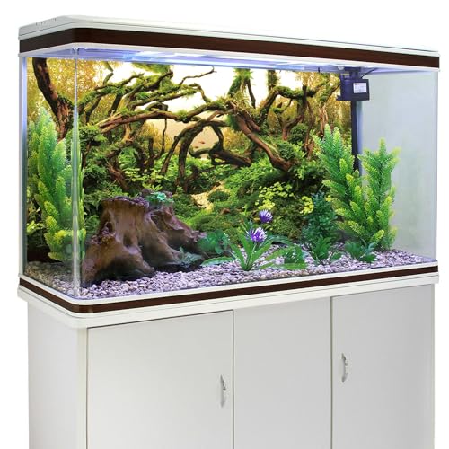 AWERT 72x16 inches Aquarium Background Branches Aquarium Background Aquatic Plant River Bed & Lake Fish Tank Background Vinyl Background - size: 72x16in/180x40cm