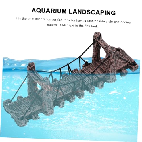 balacoo Aquarium Landscaping Ornaments Large Resin Rope Bridge Fish Tank Decorations Easy to Clean for Home/Office Decor Random