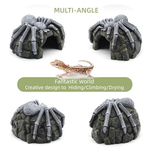 Reptile Rock Cave Hideouts Terrarium Habitat Decor Gecko Tank Accessories for Fish, Reptiles, Amphibians,Frogs, Snakes,Lizards,Shrimps, Spiders and Small Animals Crab