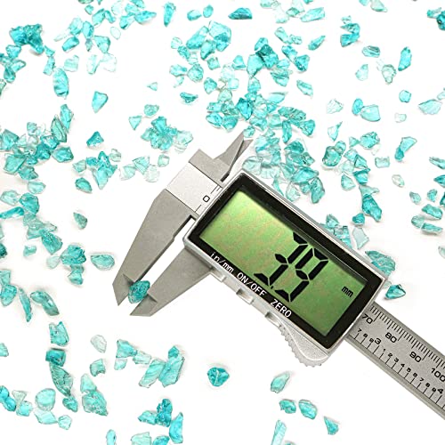 1.5 lb Turquoise Crushed Glass for Resin Art and Crafts, 3-6mm Chunky Broken Glass Pieces, Solid Color Irregular Shards for Geode, Vase Filler, Aquarium Decor & DIY Crafts - color: Turquoise