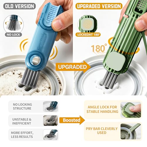 VIDONIO 4 in 1 Cup Lid Gap Cleaning Brush, Multifunctional Insulation Bottle Cleaning Tools, Mutipurpose Tiny Silicone Cup Holder Cleaner, Home Kitchen Cleaning Tools - style: 1Pc Light Blue