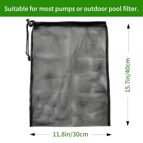 2 Pcs 11.8" x 15.7" Pond Pump Cover, Pond Pump Filter Bag, Black Media Bag Large Pump Mesh Bag for Outdoor Water Ponds Filters, Water Filter Pump, Outdoor Ponds, Garden, Swimming Pool (2 Pack) - size: 11.8" x 15.7"