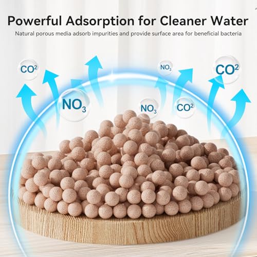 Aquarium Filter Media for Freshwater & Marine Tank Bio House Filter Media with Ceramic Ball & Bio Balls, Helps Maintain Clear Water for Sump, Pond & Koi Fish Tanks - size: 1.1lb-Ceramic Ball