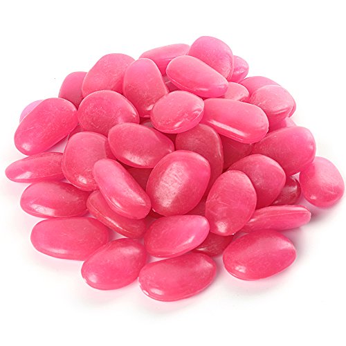 Shiny Stone Glow in the Dark Pebbles,Decorative Glow Stones,Fish Tank Aquarium Gravel,Glow Pebbles for DIY Garden Gifts Decoration(Big Size, 3-4cm, 400g/14.1oz) (Pink) - color: Pink