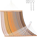 Lazy Daze Hammocks Quick Dry Hammock with Spreader Bar Textliene Fabric Double 2 Person Hammock with Chains Outdoor Patio Poolside Backyard Beach 450 lbs Capacity, Coffee Stripes - color: Coffee Stripes