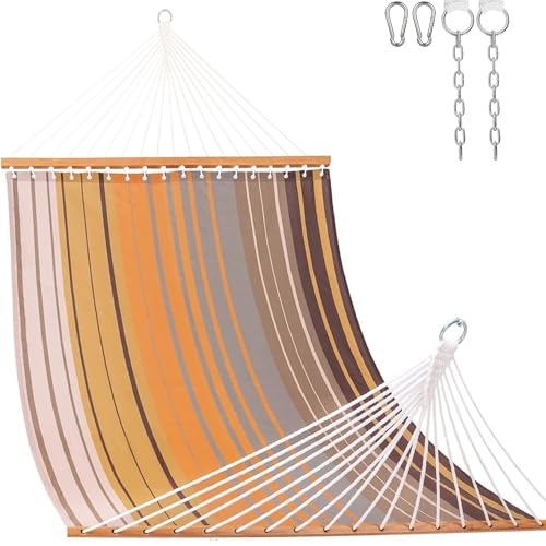 Lazy Daze Hammocks Quick Dry Hammock with Spreader Bar Textliene Fabric Double 2 Person Hammock with Chains Outdoor Patio Poolside Backyard Beach 450 lbs Capacity, Coffee Stripes - color: Coffee Stripes