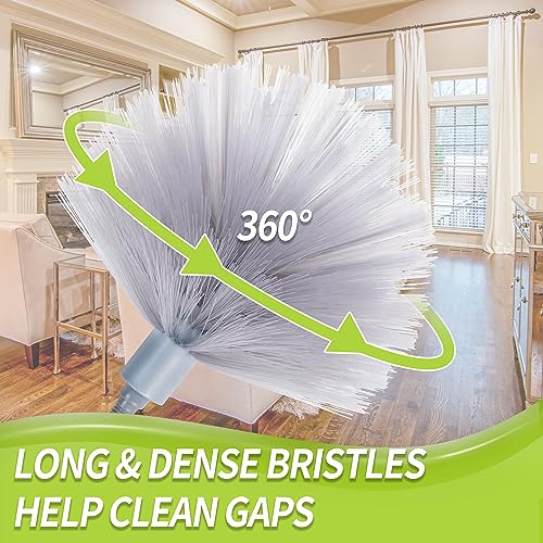 IVYROLL Cobweb Duster with Extension Pole, 100'' Microfiber & Chenille Ceiling Cleaner Kit, Reusable Feather Duster, Bendable, Washable - color: Set E: Spider Web Brush & Ceiling Duster & Chenille Duster