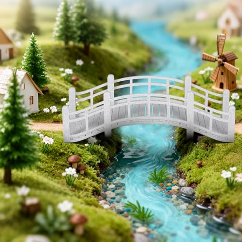 DOITOOL 2pcs Doll House Miniature Arch Bridge Vintage Micro Landscape Bridge Figurine for DIY Terrarium and Bonsai Garden Decor Fairy Tale Outdoor