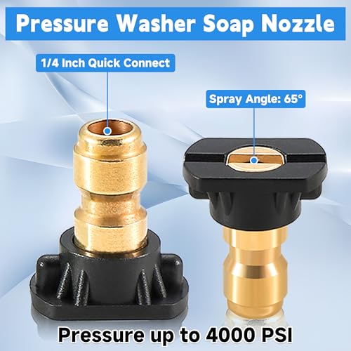 Tool Daily Chemical Injector for Pressure Washer, Adjustable Chemical Injector Bottle with Straw, Black Soap Nozzle, 1/4” Quick Connect, 3600 PSI - style: Chemical Injector