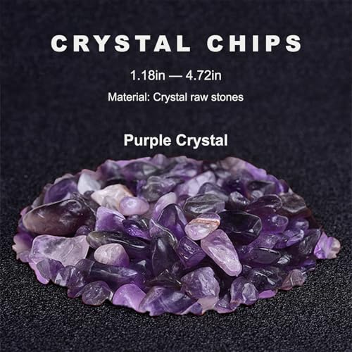 Crystal Chips Stone-Aquarium Rocks Decor,Fish Gravel,Tumbled Stone Chips for Aquascape Vase Filler,DIY Crafts,Indoor Plants - color: Purple