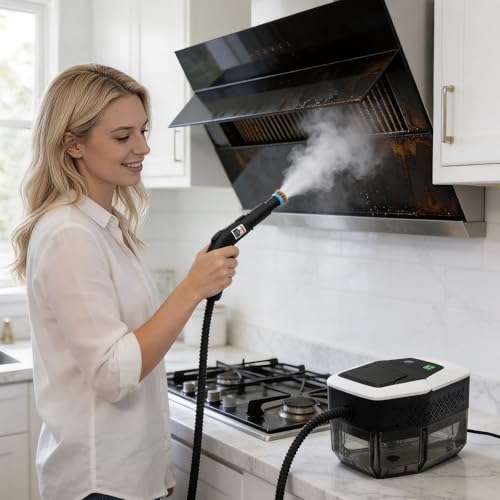 Portable Handheld Steam Cleaner, 4Bar High Pressure Steamer, 15s Fast Heat Up, 3Level Adjustable Handle, 1800ml Large Tank, 20 Accessories for Home, Car Detailing, Grout, Tile, Carpet Cleaning