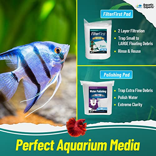 Aquatic Experts Aquarium Polishing Filter Pad, Water Polishing Pad for Aquarium Filters, Filter Floss for Fish Tank Filters, (100 Micron, Aquarium Bundle) - size: Aquarium Bundle