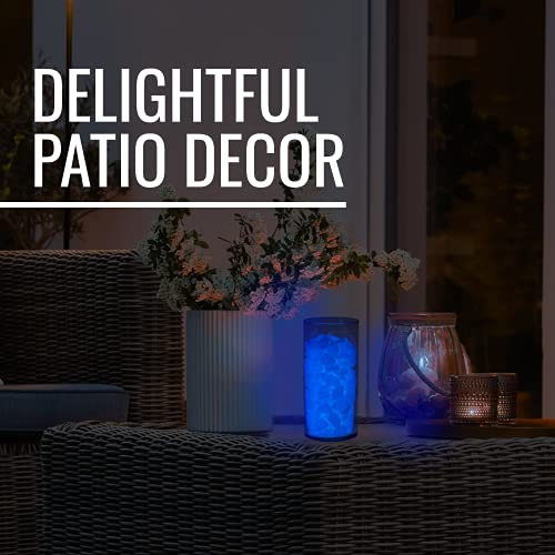 Graham Products Glow in the Dark Rocks - 1in, Blue, 190-Piece - Garden Stones & Landscaping Pebbles for Outdoor Decor & Aquarium Gravel