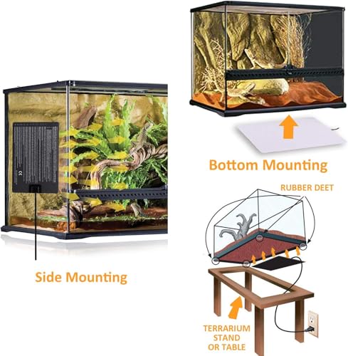 Aiicioo Under Tank Heater Thermostat - Reptile Heating Pad with Temperature Control Reptile Heat Mat for Combo Set for Hermit Crab Lizard Terrarium 16W - size: 8" X 12"(16W) with Thermostat