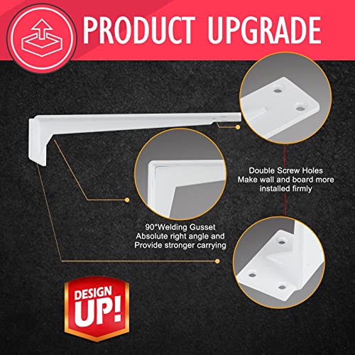 CLT Shelf Bracket( White) , 8” Quarter Inch (1/5") Thick- Max Load: 220 lb Rustic Industrial Modern Farmhouse Heavy Duty Corner Brace Joint Right Angle Bracket for DIY Table Bench, Pack of 6 - size: 8 inches, style: White S Gusset