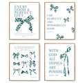 LARTSFRO Coquette Blue Leopard Bow Wall Art Decor Posters, Y2K Cheetah Leopard Bow Room Bedroom Bathroom Dorm Wall Art Decor Aesthetic for College Teen Girls Gifts, Inspirational Bible Verses Bow Wall Decor, 10x8 Inch Set of 4 Pcs Bow Pictures (UNFRAMED)
