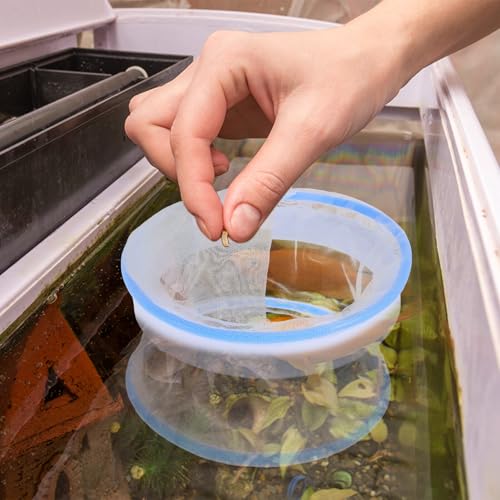 Kichvoe Fish Breeding Box Aquarium Floating Hatchery Tank Nylon Mesh Isolation Nursery with Feeding Ports for Guppy Fry and Shrimp Indoor Aquarium Breeder