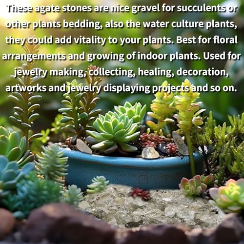 0.45 LB Polished Agate Stones Natural Decorative Rocks for Outdoor Decoration Home Decoration Fish Tank Vase Filler DIY Handmade Bamboo Succulents Cactus (Green Crystal) - color: Green Crystal