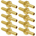 Joywayus 1/4" ID Hose Barb, Hex Union Brass Fitting Water/Fuel/Air (Pack of 10) - size: 0.25 Inch, style: 10PCS