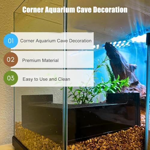 Shrimp Decor - Aquarium Hideouts & Tunnels, Fish & Shrimp Breeding Caves - color: Corner Tunnel Black