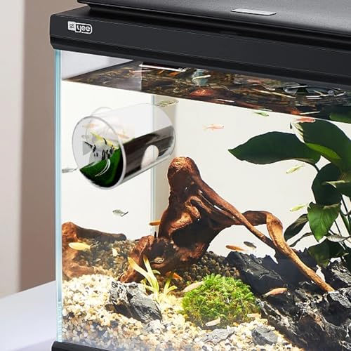 2PCS Acrylic Tube Tunnel - Betta Fish Toys, Hollow Cave with Grass Pad, Shrimp Hideout, Floating Fish Tank Decoration