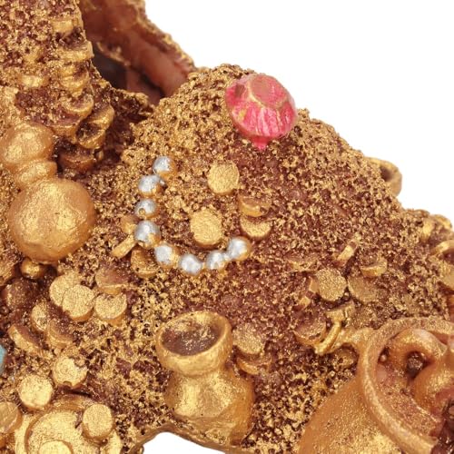 Resin Gold Treasure Mountain Decoration Hollow Design Hideouts Underwater Landscape Mountain Shape Aquarium Ornament