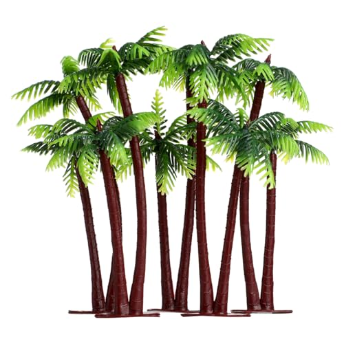 BESPORTBLE Palm Tree Decor Simulation Tree Miniature Tree Landscape Fish Tank Landscaping Plant Tree Prop Model Decoration 5Pcs (Green)