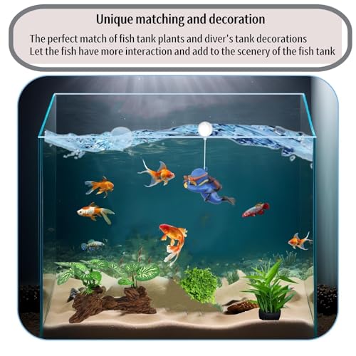 Fish Tank Decorations, Artificial Driftwood with Plants Aquarium Decor Ornaments for Betta Fish Hideout, Natural Aquarium Decoration Adds Color and Shelter