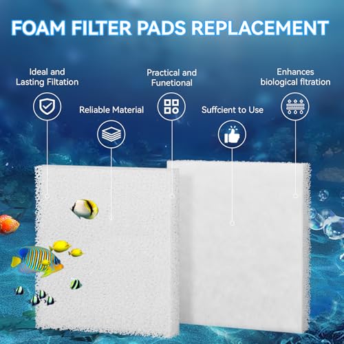 Magluv C4 Poly Foam Pad Fit for Fluval C4 Power Filter White Filter Foam Aquarium Filter Pad Media Replacement, 6-Pack (C4) - color: C4