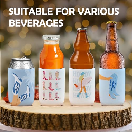 4 Pack Western Coastal Cowgirl Reusable Neoprene Insulator Cup Sleeve for Cold and Hot Drinks, Western Preppy Beach Coastal Cowgirl Can Drink Sleeves Cooler Sleeves Gifts for Women - color: Coast Cowgirl（Howdy)-cup