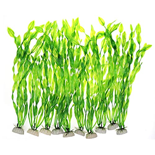 Bitray Artificial Seaweed Decor, Simulation Plastic Seaweed Water Plants Kelp Grass Used for Household and Office Aquarium,12 Inch (10 PCS)