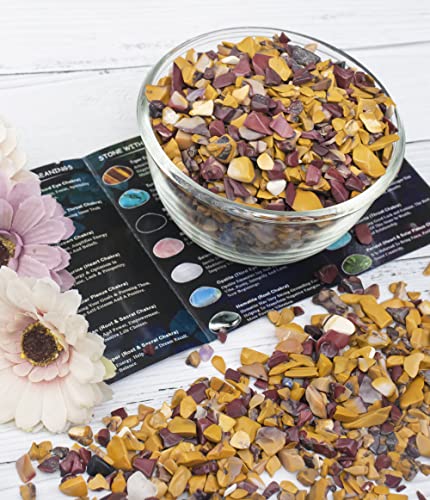 Crocon 1 LB Crushed Mookaite Jesper Chips Bulk Stones 2000+ Carats Natural Quartz Pieces Irregular Shape Gemstones House Warming Gifts New Home and Chakra Healing Crystals Home D�cor Gifts for Women - color: Mookaite Jesper, size: 1 Pound