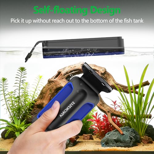 Aquarium Magnet Glass Cleaner, Double-Sided Detachable & Floating Algae Scraper for 0.2-0.4 Inch Fish Tank Glass Cleaning, No Scratches（S） - size: S