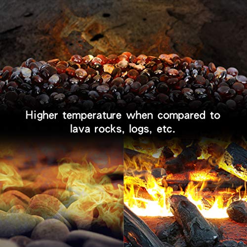 Stanbroil 10-Pound Fire Glass Beads - 1/2 inch Luster Fire Glass Drops for Fireplace Fire Pit | Gas Log Sets | Landscaping | Fish Tank, Amber Luster - color: Amber Luster