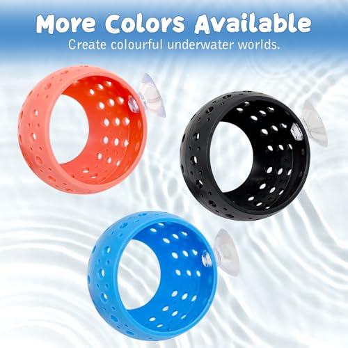 Fhiny Betta Hideout, 2 PCS Aquarium Fish Tunnel with Suction Cup Tank Tunnel Shrimp Cave Aquarium Ornament Fish Tank Accessories for Shrimp Betta Guppy Hiding Resting (Blue)