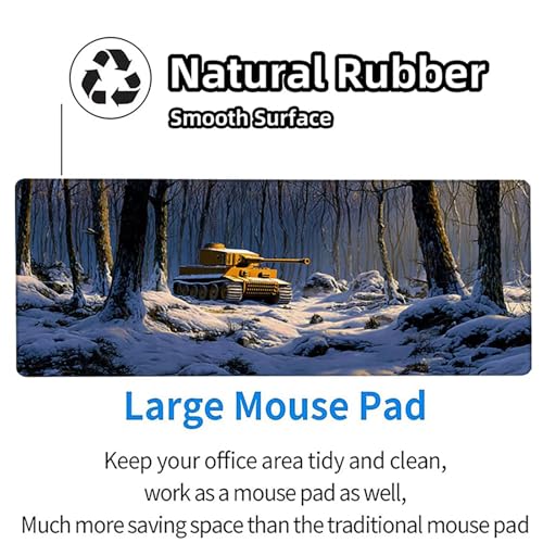 Tank Mouse Pad, Tree Extended Large Desk Mat 28x16in, Gaming Mouse Pad with Non-Slip Rubber Base, Stitched Edges Mousepad Waterproof, Computer Desk Accessories, Keyboard Mat, for PC, Gaming V-3378 - color: Tank2, size: 28x16in