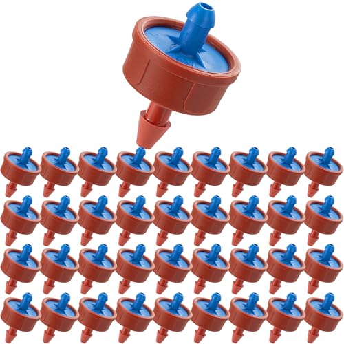 200Pcs 0.5 GPH Pressure Compensating Irrigation Spot Drippers,Constant Flow Barb Outlet Watering Dripper Emitters Heads Parts for 1/4 Inch Watering Tubing Line for Garden Pots Plant Irrigation Systems - color: 0.5 GPH 200PCS