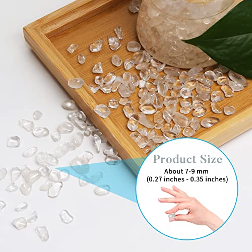 QICQDRAM Polished Gem Stones Rocks Crystals 0.9 Lb/405g Natural Tumbled Stones Clear Quartz Crystal Chips Bulk for Healing Crystals & Fish Tank Rocks Gravel, Vase Filler, Plants Decor - color: Clear Quartz