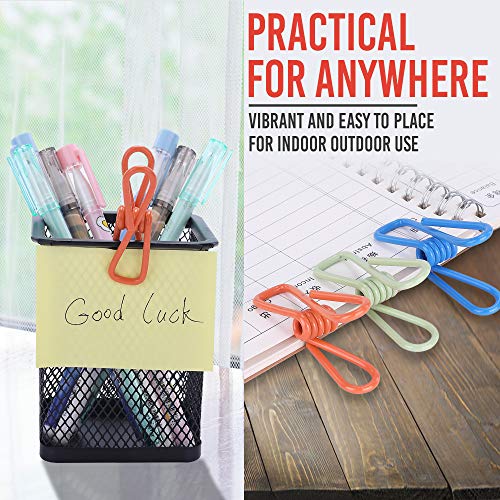Riveda 30 Pack Assorted Chip Bag Clips Utility - PVC 2 Inch Coated Colorful Sealer for Sealing Food - Paper Holder, Clothesline Clip for Laundry Hanging, Kitchen Bags, Multipurpose Clothes Pins - color: Multicolor