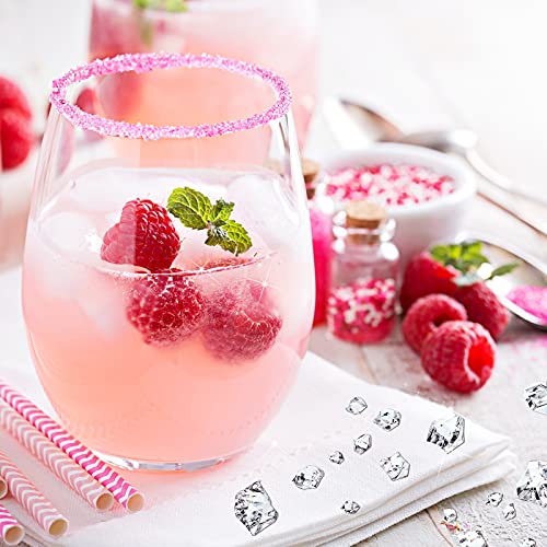 Syhood 570 Pcs 5 Sizes Clear Fake Crushed Ice Rocks Plastic Gemstones Transparent Acrylic Crystal Gems Diamond Cubes for DIY Craft Vase Fillers Fish Tank Centerpieces Wedding Summer Holiday Decoration - color: Clear