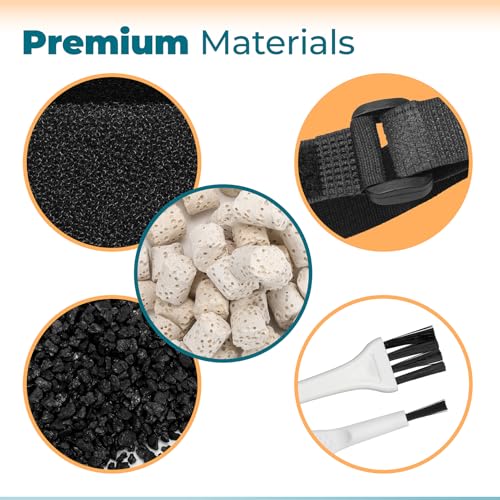 ANTOBLE Aquarium Filter Media, 3 Set Foam Filter Block A1376 Carbon Refills Ceramic Rings Compatible with Fluval Flex EVO SPEC Betta Desktop Aquarium Series (Includes 2 Brushes)