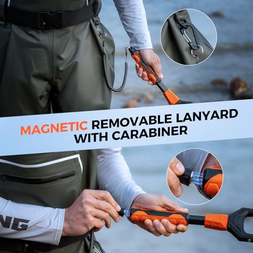 KastKing Titanet Fishing Net, Durable Aluminum Handle, Non-Slip Hi-Vis Grip, Compact Bag & Lanyard, Ideal for Kayak, Lake, Fly, or River Fishing, 2 Net Options - size: 26" Total Length (Fixed Handle), style: Silicone Net