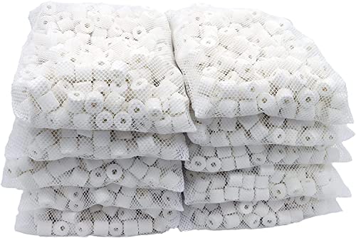 Wave Point Bio Ceramic Rings Aquarium Filter Media with Free Mesh Bag for Freshwater Saltwater Fish Tank Pond Shrimp Canister Filter (10 lbs (10 Bags)) - size: 10 lbs (10 bags)