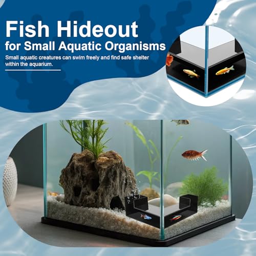 Aquarium Tunnel and Fish Cave – Dual-Entrance Underground Hiding Caves for Small Fish, Fish Tank Decor for Shrimp, Corydoras, Loaches, Betta and Small Bottom Dwellers