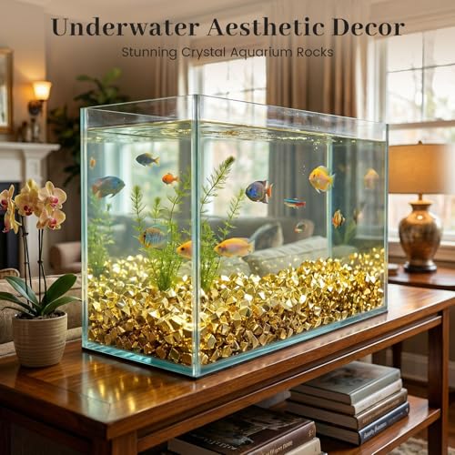 DomeStar 150PCS Gold Acrylic Ice Rocks – Faux Gems Nuggets Vase Fillers Pot of Gold, Glitter Party Decorations, DIY Crafts & Table Scatter - color: Gold