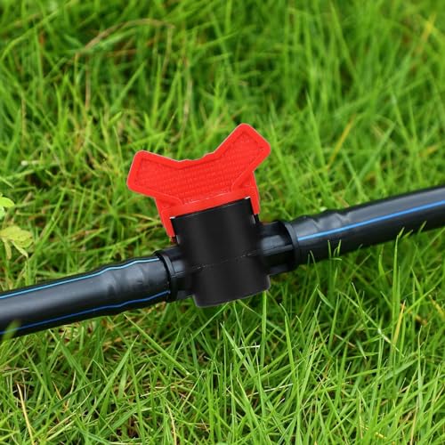 4PCS 3/8“ ID in Line Hose Barbed Ball Valve Shut-Off Switch with Hose Barb for Aquarium Garden Micro Irrigation