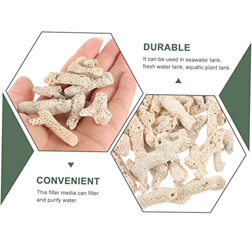 Ipetboom Crushed Coral Filter for Freshwater Aquarium pH Buffer Media, 1.1lb Natural Coral Gravel with Reusable Mesh Bag for Fish Tank Cichlid Substrate, Calcium Mineral for Snails