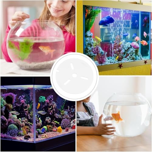 Aquarium Lid, Clear Acrylic Visibility Design, 15x15cm, Fish Tank Anti Jumping Lid, Round Aquarium Cover Protector, Ventilation And Feeding Access Hole, For Homes, Offices, Bedrooms, And Living Spaces